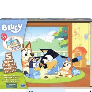 New Bluey Wooden Puzzle Set for Kids